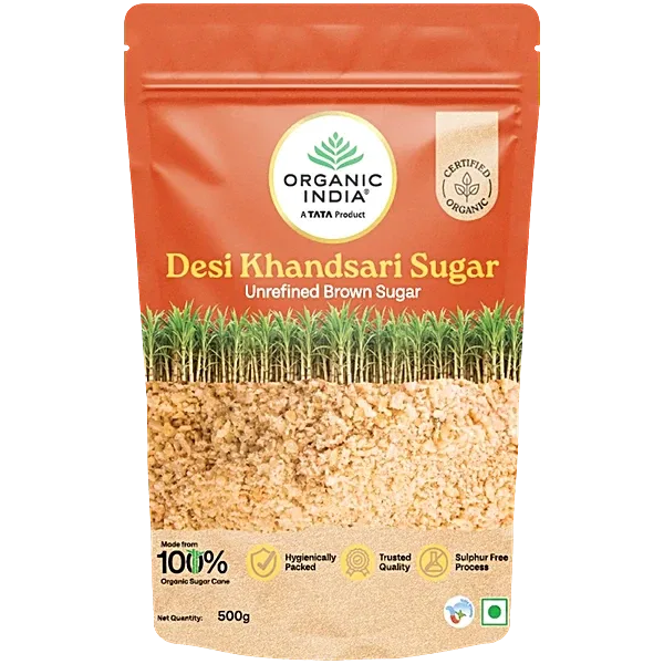 Organic India Desi Khandsari Sugar Unrefined Brown Sugar