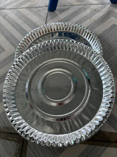 Premium Silver Disposable Paper Plate