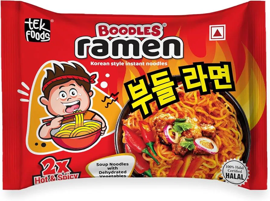 Tek Foods Boodles Ramen Korean Style Instant Noodles Hot and Spicy