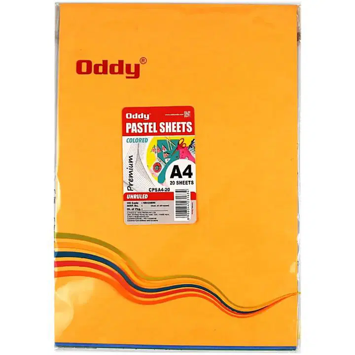 Oddy A4 Pastel Sheets Unruled