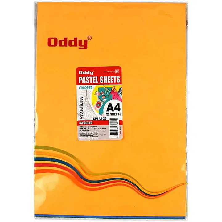 Oddy A4 Pastel Sheets Unruled