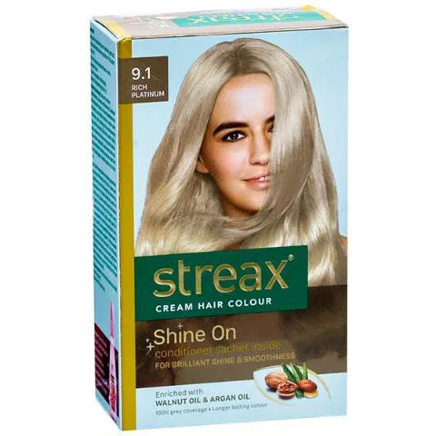 Streax Cream Hair Color (9.1) Rich Platinum