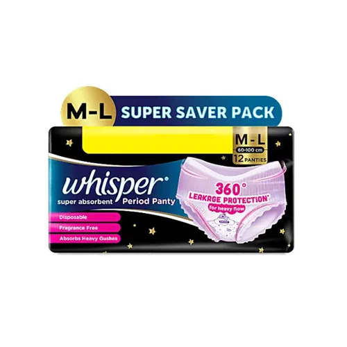 Whisper Super Absorbent Period Panty (M-L) 12Panties