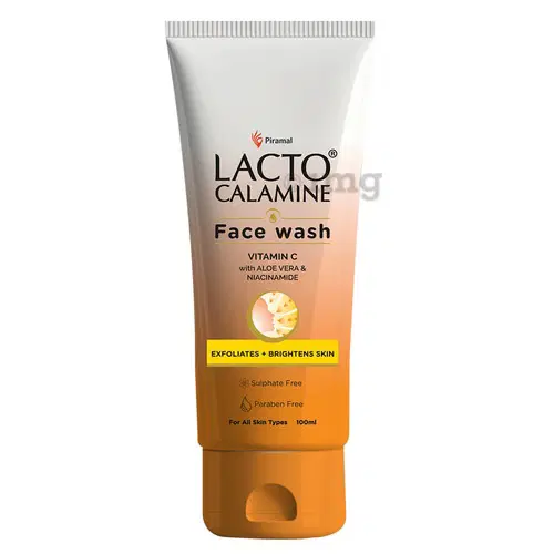 Lacto Calamine Face Wash Exfoliates + Brightens Skin 50ml With Free Face Wipes 