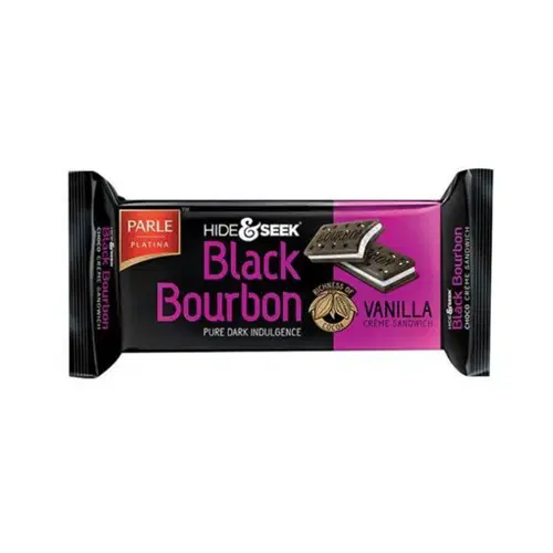 Parle Hide & Seek Black Bourbon Vanilla Cream Sandwich Biscuit 40gm