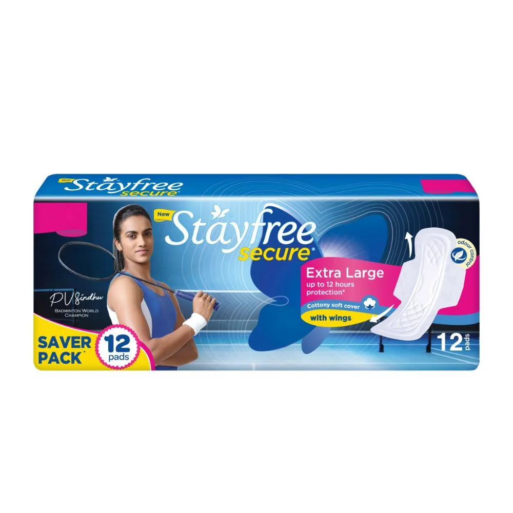 Stayfree Secure Xl 60mm Longer 20% Wider -12 Units