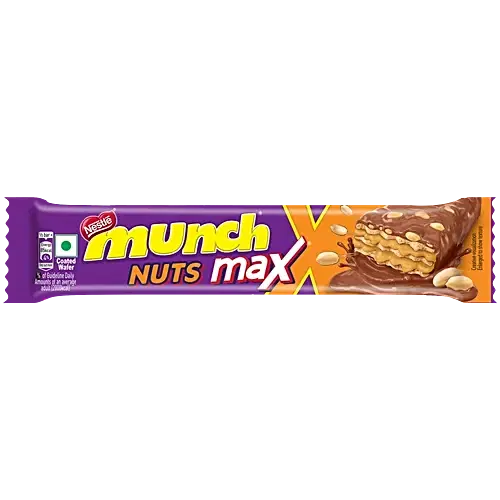 Nestle Munch Max Nuts Double Choco Coated Wafer Bar, 37.5 g