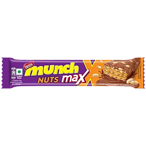 Nestle Munch Max Nuts Double Choco Coated Wafer Bar, 37.5 g