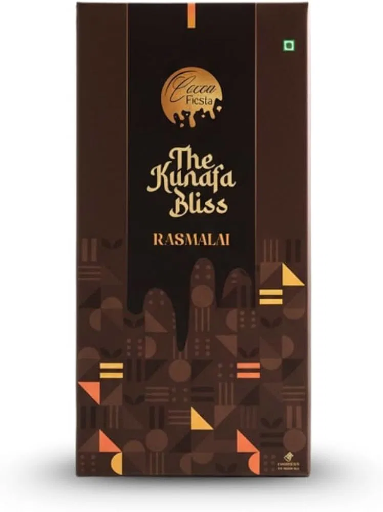 Cocoa Fiesta Kunafa Bliss Dark Chocolate Bar with Rasmalai -140gm