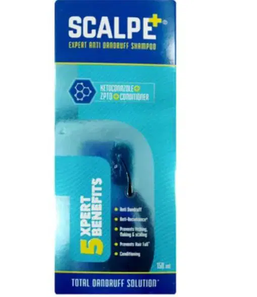 Scalpe+ Expert - Bottle of 150ml Anti Dandruff Shampoo for Men and Women with Ketoconazole and ZPTO