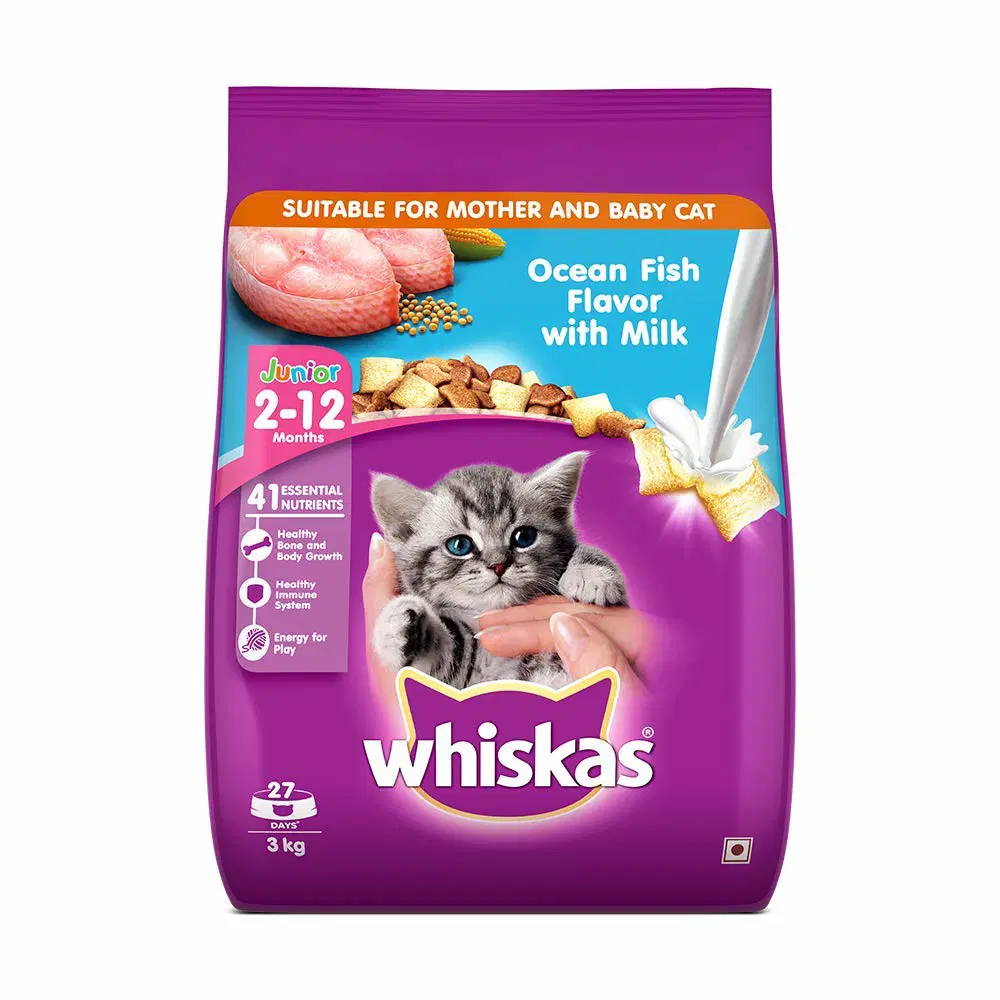 Whiskas Kitten (2-12 Months) Dry Cat Food, Ocean Fish, 1.1Kg