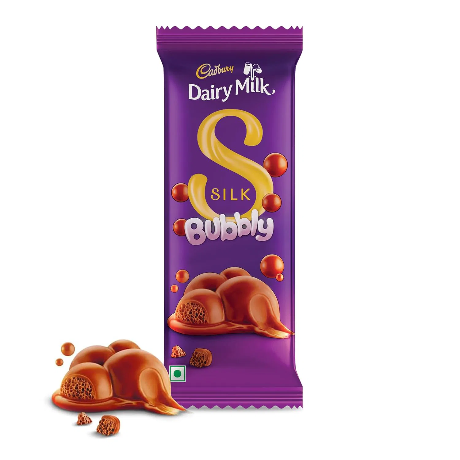 Cadbury Dairy Milk Silk Bubbly Chocolate Bar, 112 Grams