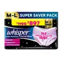 Whisper Girls And Women Super Absorbent Period Panty, 18 L-XL Pants – image 1