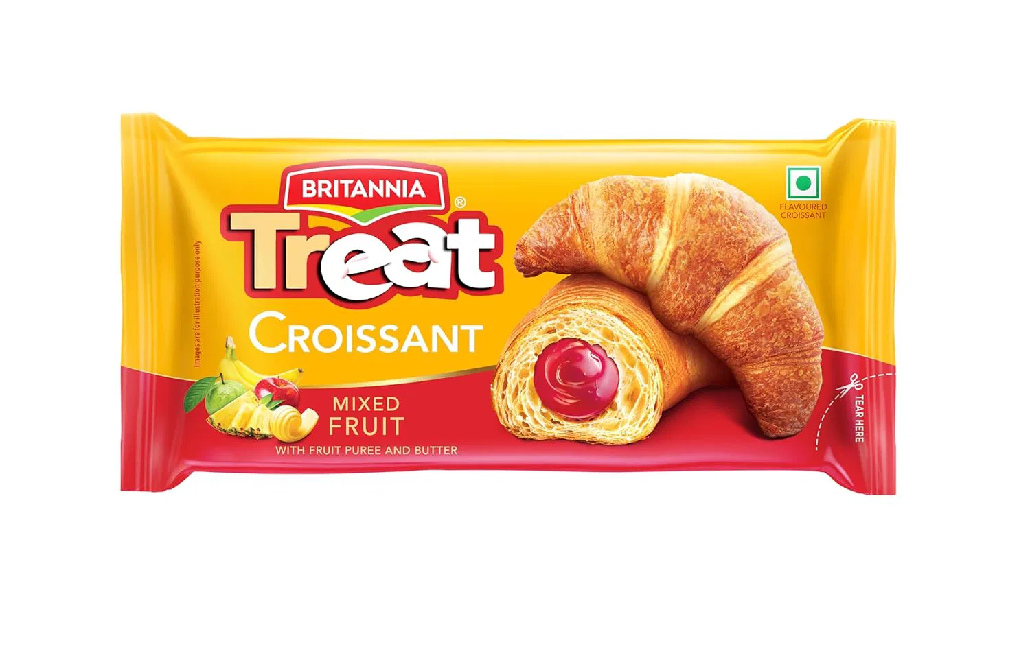 Britannia Treat Croissant – with Mixed Fruit Crème Filling (47g)
