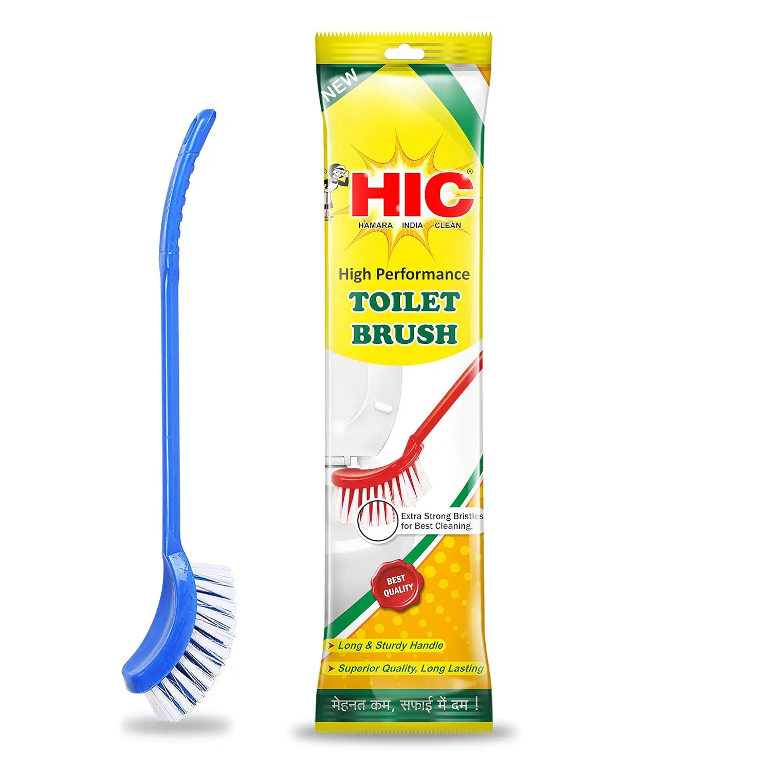 HIC Toilet Cleaning Brush with Holder for Bathroom, Toilet Cleaning Brush