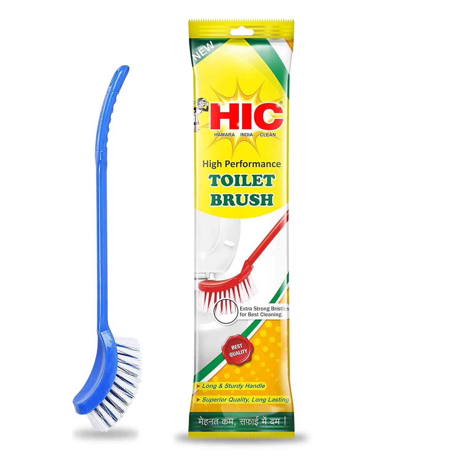 HIC Toilet Cleaning Brush with Holder for Bathroom, Toilet Cleaning Brush