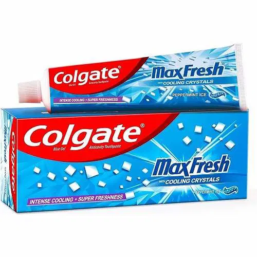 Colgate MaxFresh Toothpaste, Blue Gel Paste with Menthol for Super Fresh Breath, (Peppermint Ice)