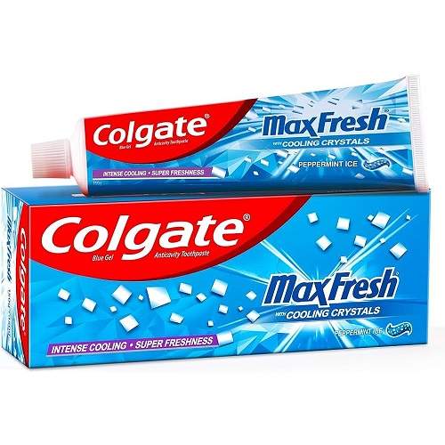 Colgate MaxFresh Toothpaste, Blue Gel Paste with Menthol for Super Fresh Breath, (Peppermint Ice)