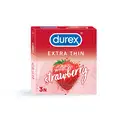 Durex Extra Thin Wild Strawberry Flavoured - 3 Condoms – image 1