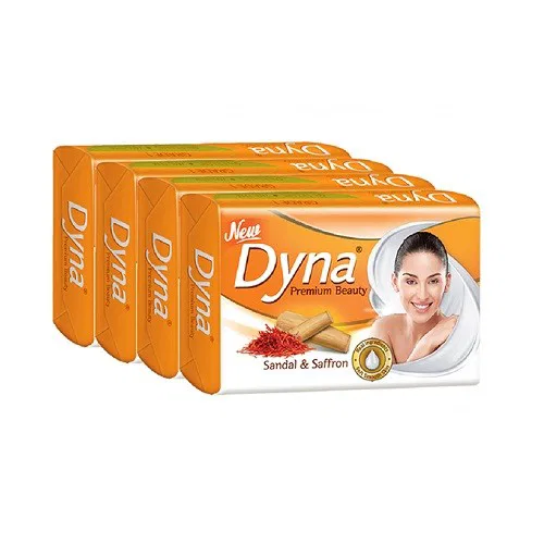 Dyna Sandal & Saffron Beauty Soap Pack Of 3+1 , 600gm (150gm x 4)