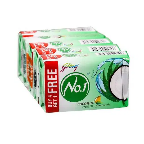 Godrej No.1 Coconut With Neem Each (Pack of 4+1)
