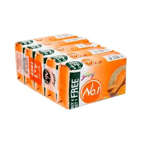 Godrej No.1 Sandal Turmeric Soap Pack of 4+1