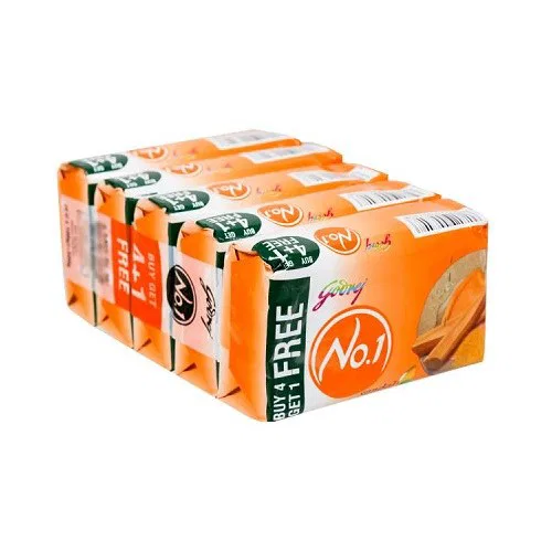 Godrej No.1 Sandal Turmeric Soap Pack of 4+1