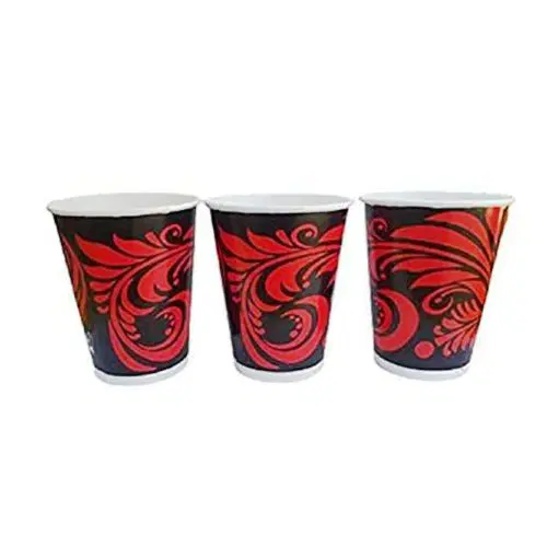 Paper Glass, Red & Black, 300ml (Pack of 80)