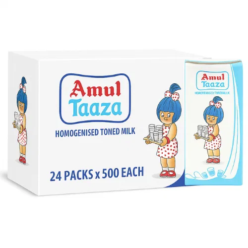 Amul Taaza Homogenised Toned Milk -500ml x 24 U