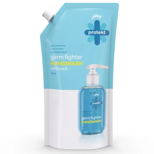 Godrej Protekt Germ Fighter Handwash Refill Pack | Aqua | Germ Protection & Soft on Hands - 725 ML