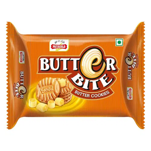 Priyagold Butter Bite Butter Cookies 200gm  (Free Puff 70gm Worth @10)