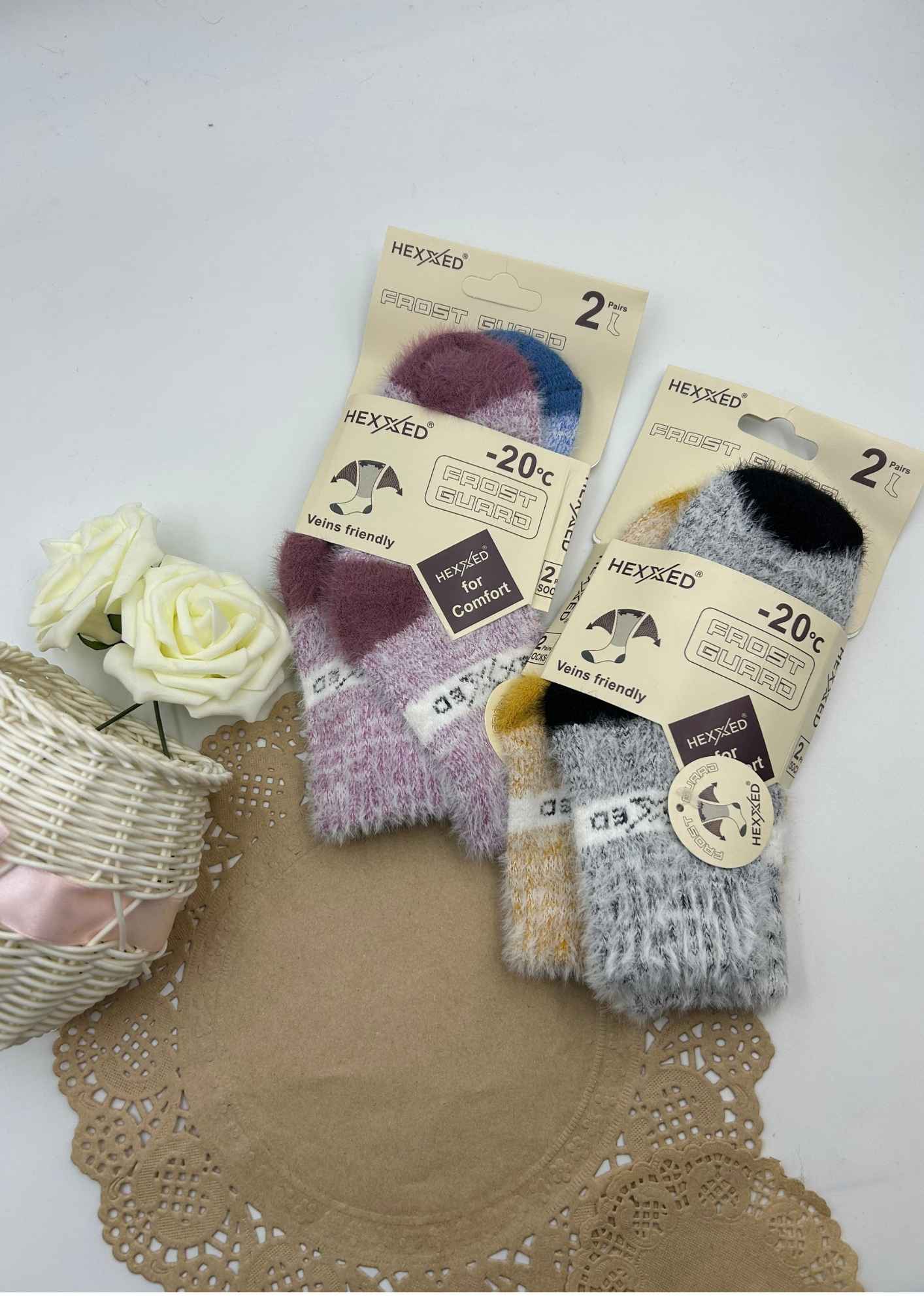 Hexxed Mink Wool, Winter Socks, C14-5 (Pack Of 2 Pairs)