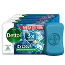 Dettol Icy Cool Bathing Soap Bar With 3x intense cooling (500gm), 100gm - Pack of 5 – image 1