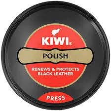 Kiwi Polish Tin Black Leather
