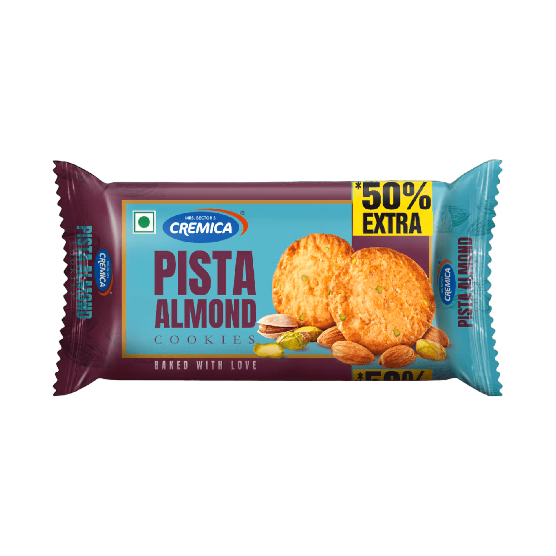 Cremica Pista Almond Cookies, 75 gm