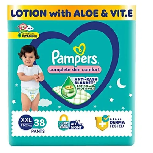 Pampers Complete Skin Comfort Pants, Anti-Rash Blanket, Extra Extra Large Size (XXL) 38 Count, 12-25Kg