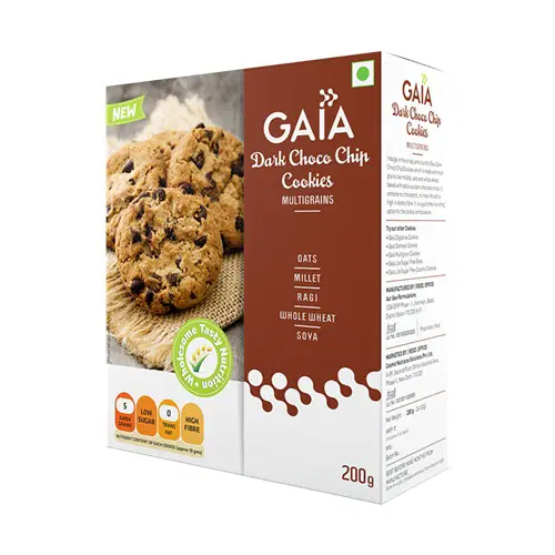 Gaia Dark Choco Chip Cookies Multigrain 200gm