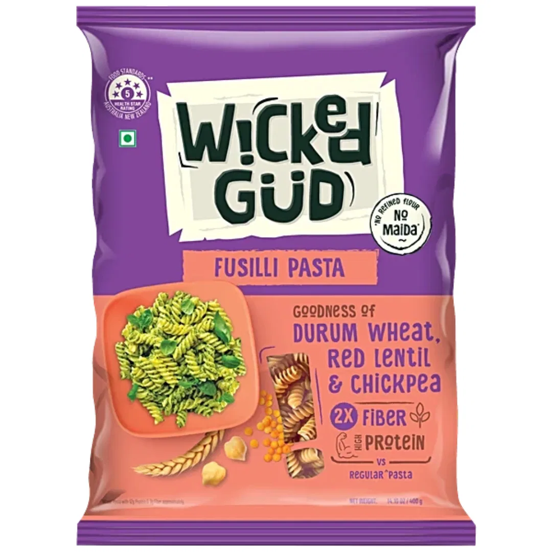 WickedGud 2X Fiber Fusilli Pasta -400gm