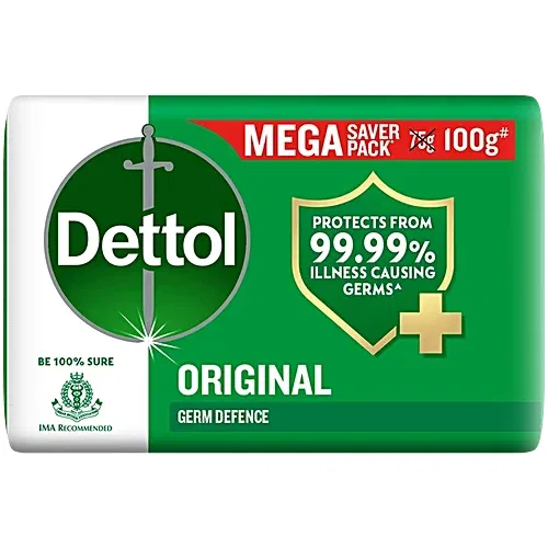 Dettol Original Bathing Soap Bar With 12 Hr Germ protection, 100 g