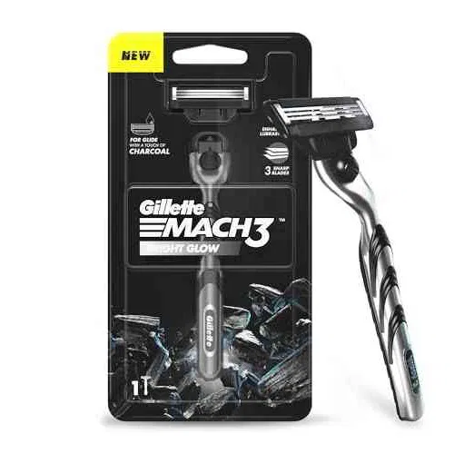 Gillette Mach 3 Bright Glow Charcoal Razor