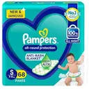 Pampers All Round Protection Pants Style Baby Diapers, Small Size (S) 68 Count, 4-8 kg (FREE 10 PC INSIDE) – image 1