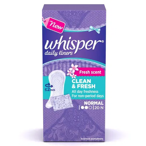 Whisper Clean and Fresh Daily Liners 20 Count Sanitary pads for women