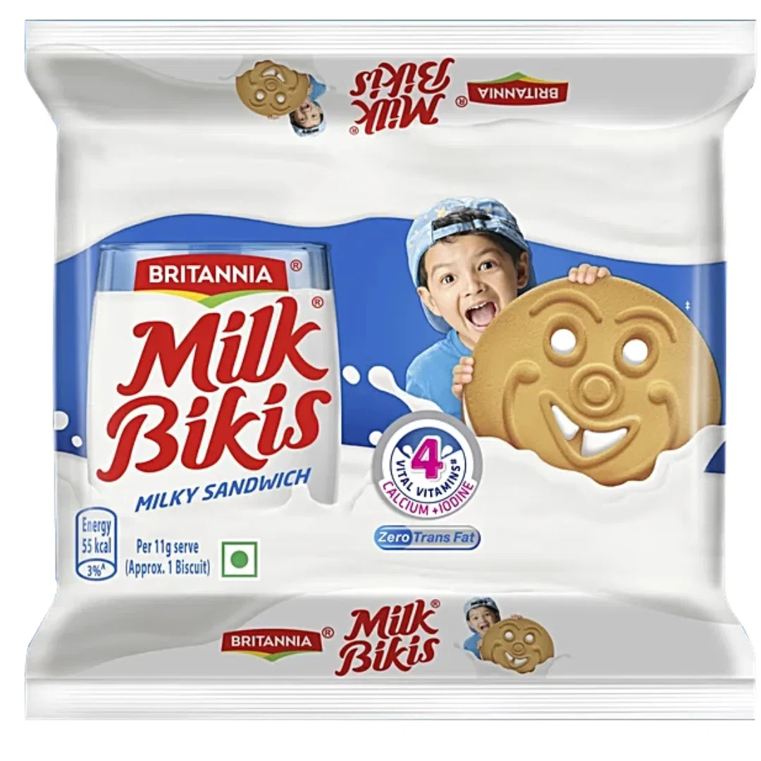 Britannia Milk Bikis Milk Cream Biscuits, 200 g