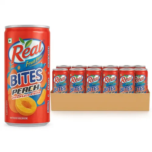Real Fruit Power, Bites - Peach Crate, Tin (Pack Of 24) -180ml