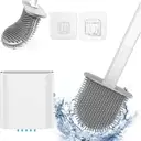 HIC Silicone Brush with Slim Holder Flex Toilet Brush - Wall Mounted Anti-drip Set Toilet Bowl Cleaner Brush, YI 282 – image 1