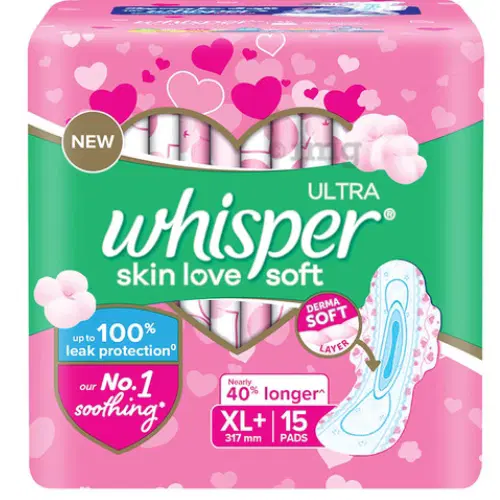 Whisper Ultra Soft Sanitary Pads XL 15 Pads