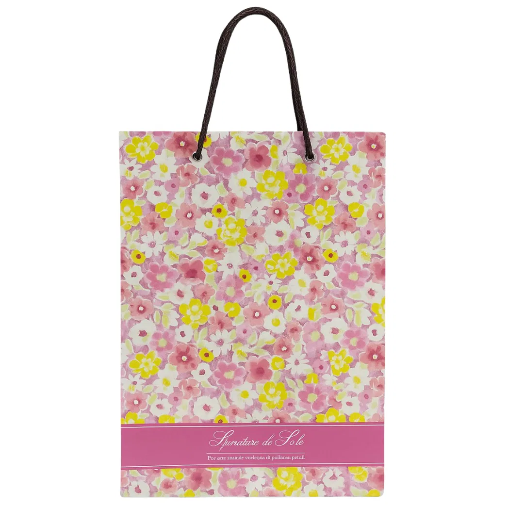 Floral Paper Bags, Medium Size - Pack Of 12