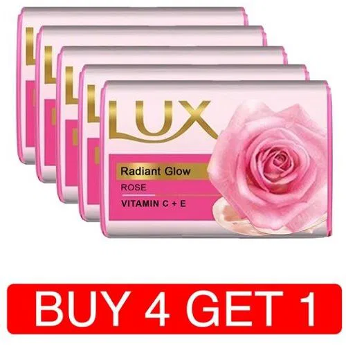 LUX Radiant Glow Rose & Vitamin C+E Soft Glow - Pack of 4+1