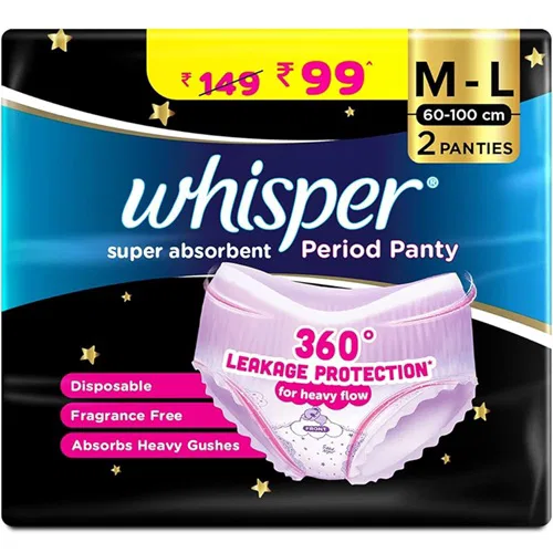 Whisper Super Absorbent Period Panty (M-L) 2Panties