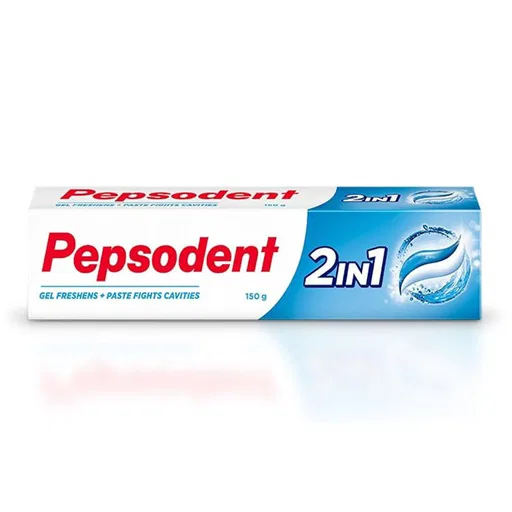 Pepsodent 2in1 Gel Freshens + Paste Fights Cavities Toothpaste 150gm